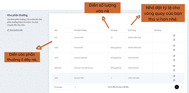 Tự tạo vòng quay may mắn với Woay 2